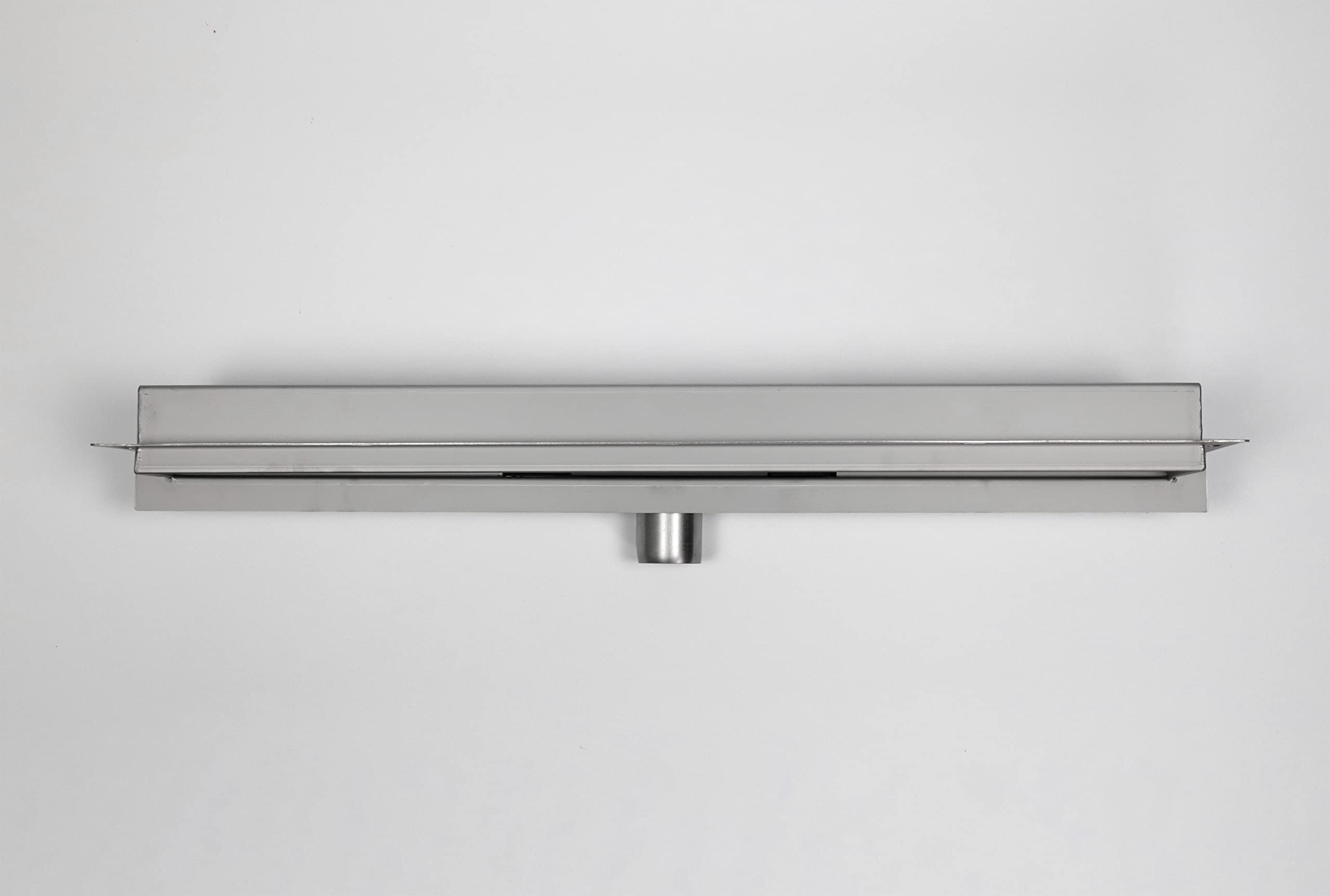 BERNSTEIN Duschrinne Wandablauf Länge 60cm Edelstahl Komplettset Wandmontage Rinne mit Siphon Inklusive Haarsieb Montagefüße