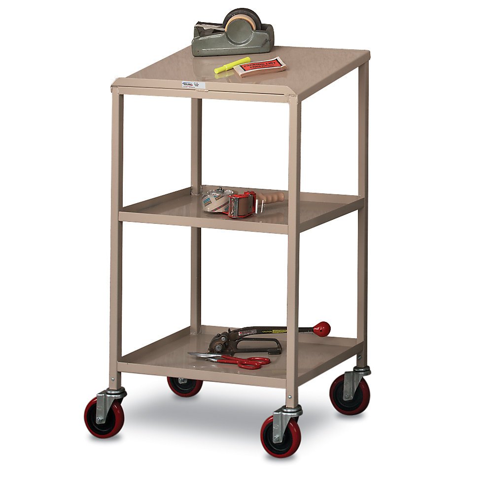 Win-Holt Three-Shelf Mobile Shop Desk - 24X18x44" - Beige