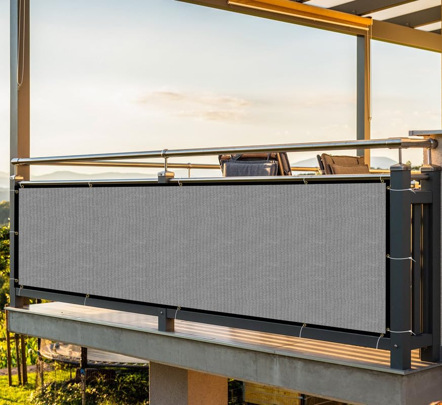 MetDeals HDPE Balcony Baby Safety Net with Polyester Webbing for Railing | 85% Sun & UV Blockage Balcony Safety Net with Rust-Free Grommets & Cable Tie for Easy Installation(Grey, 0.90X6 MTR)-image-3