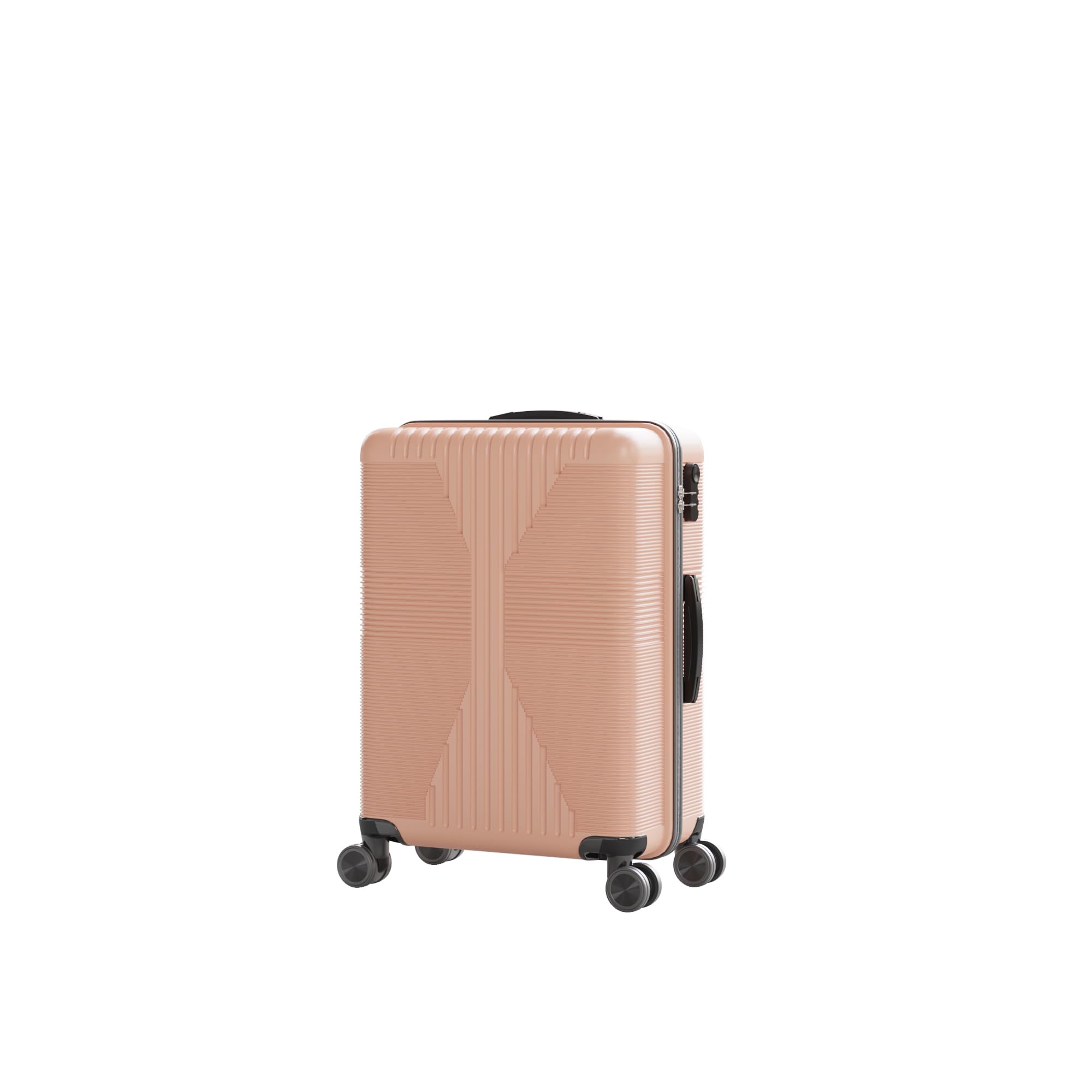 Karl home Hardshell Carry On Luggage with Spinner Wheels, Lightweight PP Hardside Small Suitcase with Built-in Lock &amp; Smooth Zipper, 22 Inch Airline Approved, Light Pink