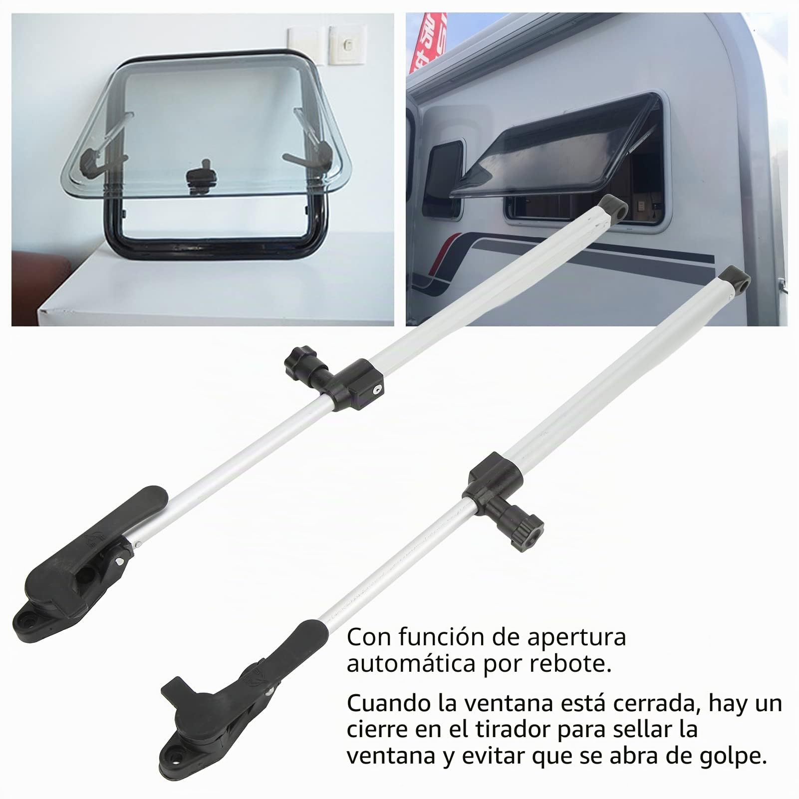Piezas de Repuesto para Caravana, 2 Uds., Barra de Soporte para Ventana de Caravana, Aleación de Aluminio Telescópica de 310-435mm para Caravana, Caravana, Remolque, Piezas de Repuesto para Caravana,