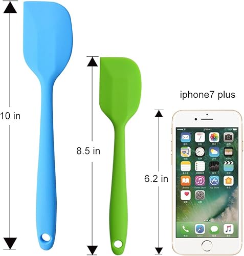 Espátulas de silicona de 8.5 pulgadas, diseño de una pieza, espátula de goma pequeña resistente al calor para mezclar, cocinar, hornear, paquete de 3
