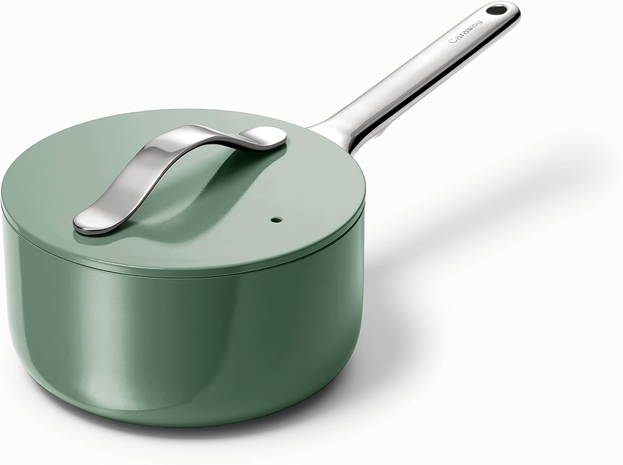 Nonstick Ceramic Sauce Pan with Lid (1.75 qt) - Non Toxic, PTFE & PFOA Free - Oven Safe & Compatible with All Stovetops (Gas, Electric & Induction) - Sage