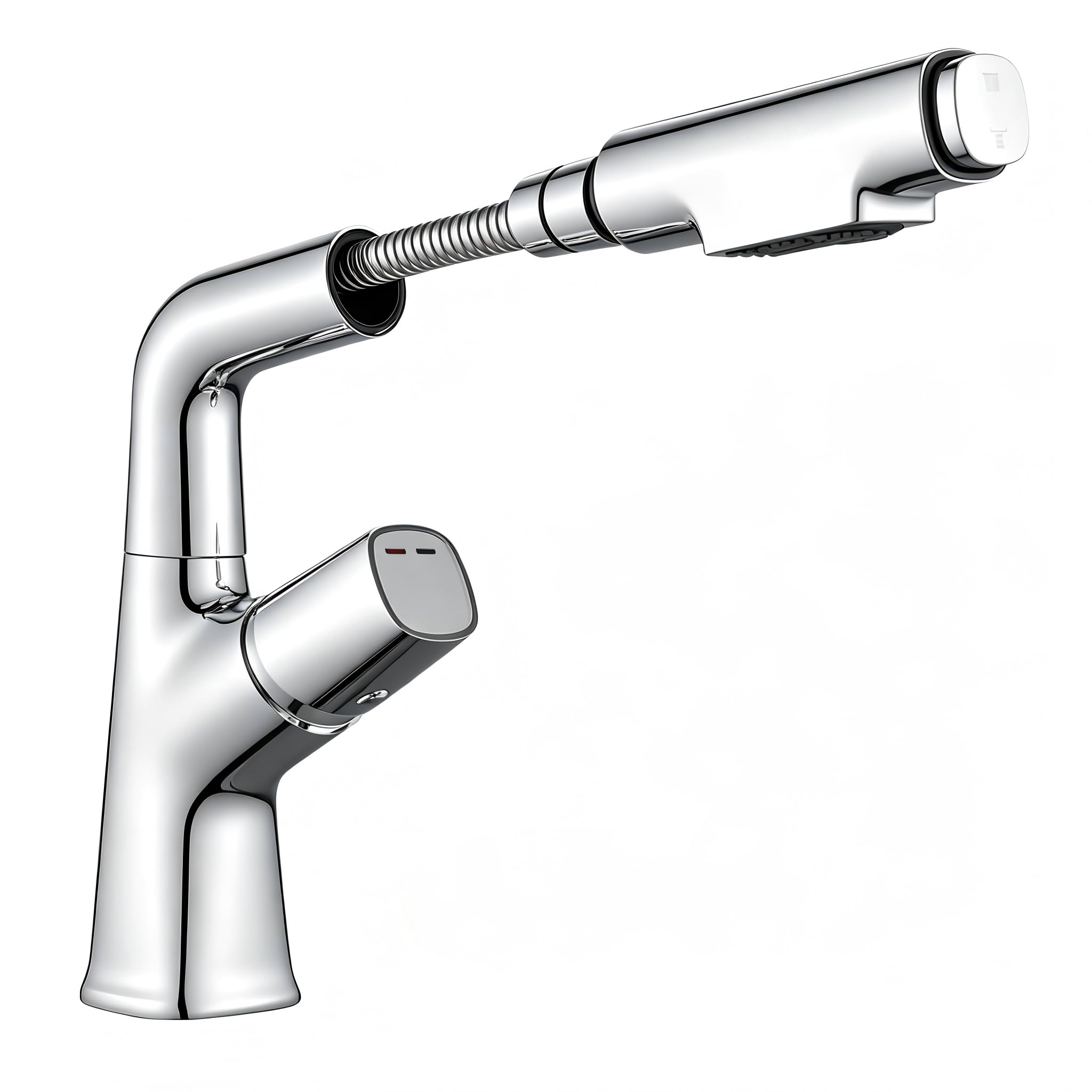 kisimixer Wasserhahn Bad mit Ausziehbar Brause Chrom, 360° Drehbar | Wasserhahn Bad, Auslauf Höhe 190-270mm,Höhenverstellbar, Herausziehbarer Brause 2 Strahlarten, G3/8, Einhebelmischer, Messing