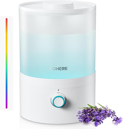 FOHERE Humidificadores para dormitorio, humidificador ultrasónico de niebla fría de llenado superior de 3.2L para habitaciones de bebés y plantas,