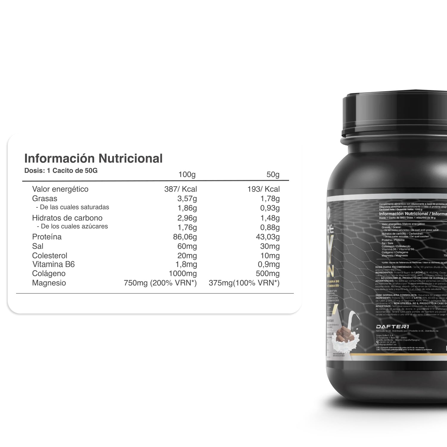 Healthy Fusion Whey Protein | Proteína Whey pura con Colágeno + Magnesio | Mejora tus entrenamientos | Protege y aumenta la masa muscular | 1000g de proteína (Chocolate)