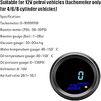 Vista 3 de AUCELI Medidor Digital de Vacío para Coche, Kit de Medidor Universal, 2" 52mm y Pantalla LED Azul