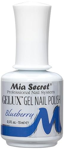 Mia Secret Gelux Esmalte de uñas de gel Soak-off color Blueberry - Esmalte de gel curado con lámpara de uñas - Esmaltes para uñas en gel de larga