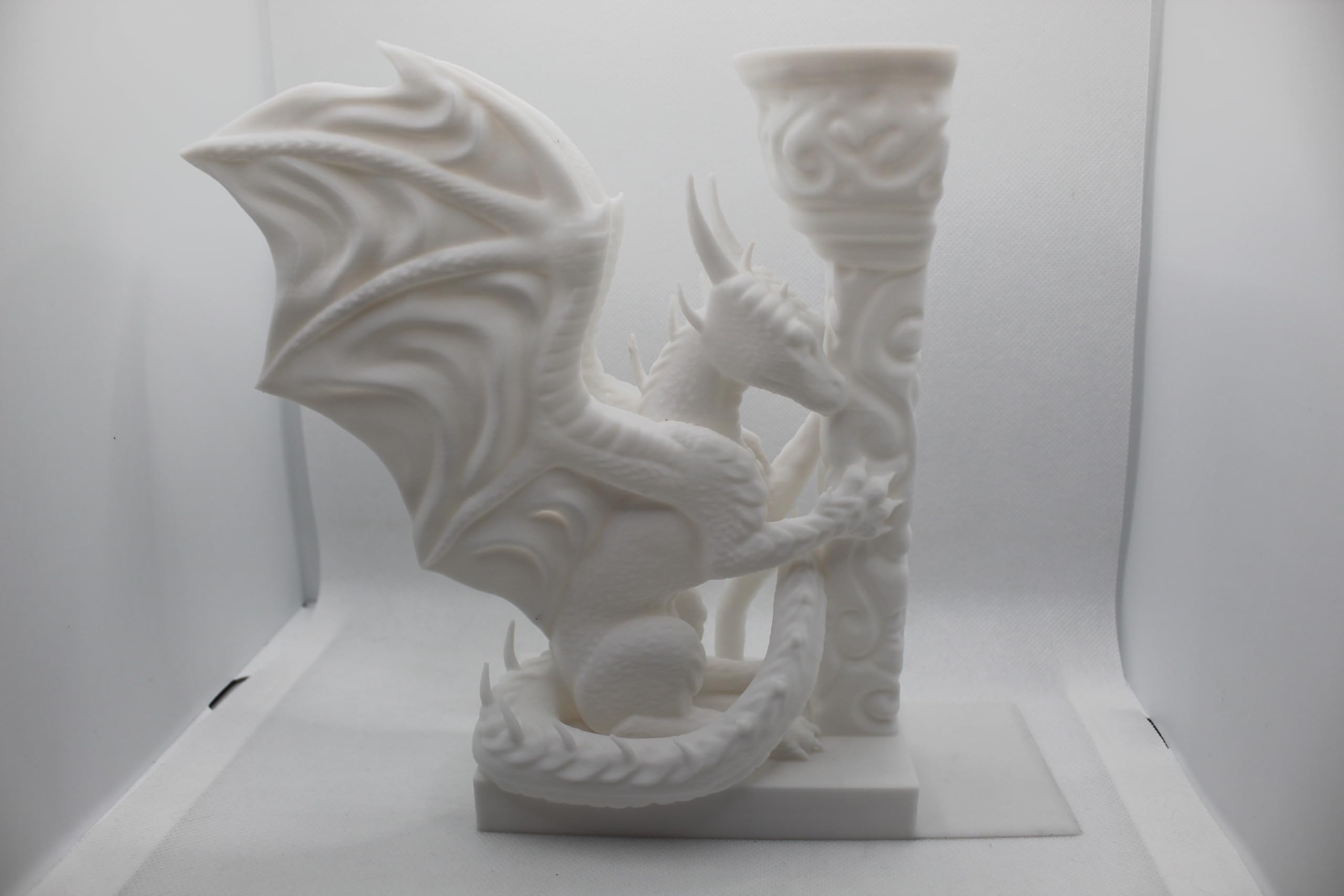 Dragon Bookends – Gothic & Medieval Fantasy Book Ends for Shelves | Unique Home & Office Decor by K E Kreations (White Left Side)