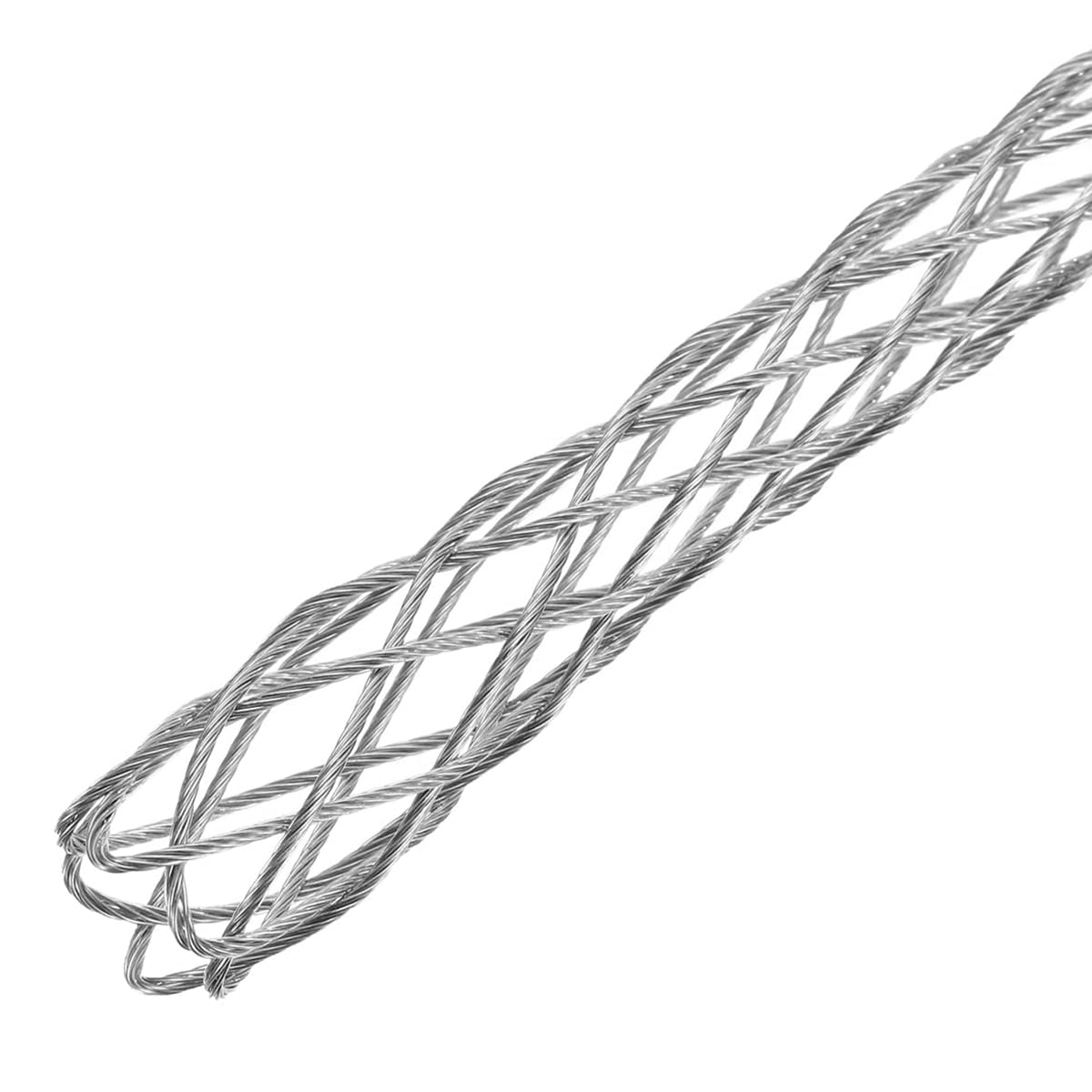 Kit di Calze con Impugnatura per tiraggio Cavi in Acciaio zincato Antiscivolo, Set di impugnature e Lacci per tiraggio Cavi con Corda Flessibile a Maglie Rosse