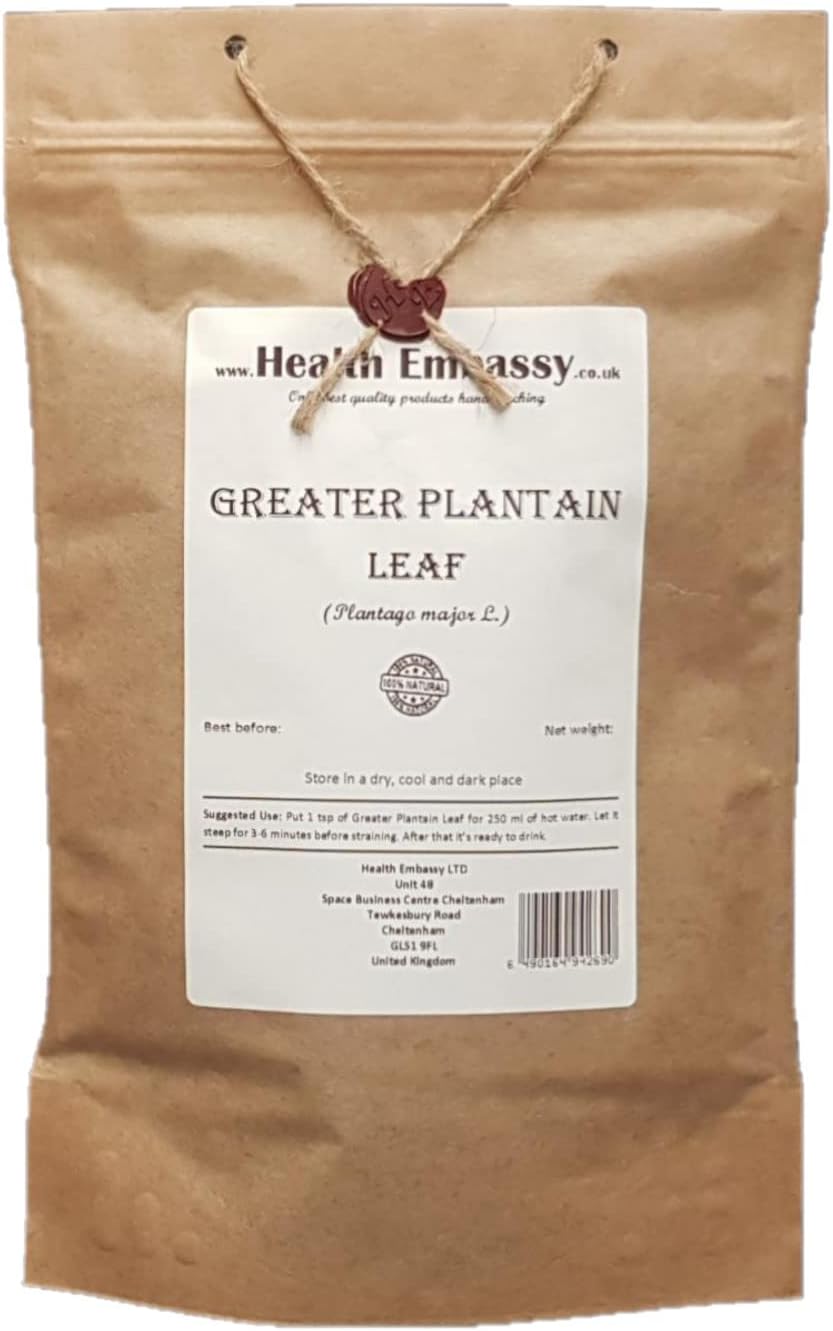 Health Embassy Greater Plantain Leaf | Plantago Major L | Herbal Tea (50g)