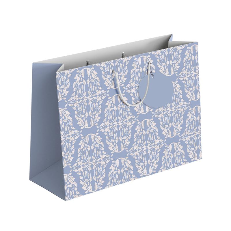 PaperPep Blue Beige Votive Pattern Print 9"X7"X4" Gift Paper Bag Pack of 3-image-41