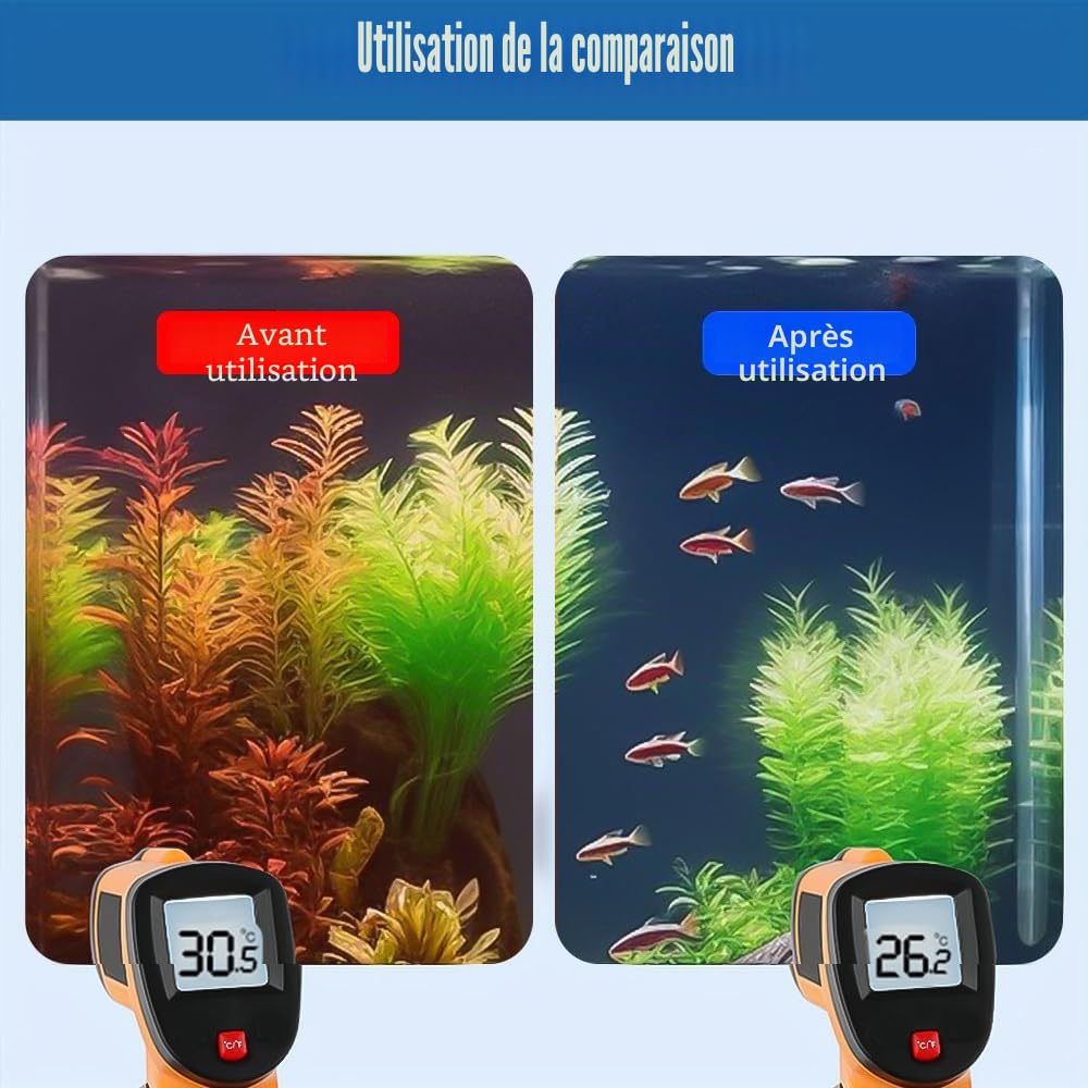 Refroidisseur D'aquarium USB,Ventilateur Mural pour Aquarium,2 Vitesses de Vent avec Grand Angle de 45 °,Faible Bruit pour Réservoir D'eau Douce et D'eau Salée de 200 L,Jusqu'à 8 Mm D'épaisseur