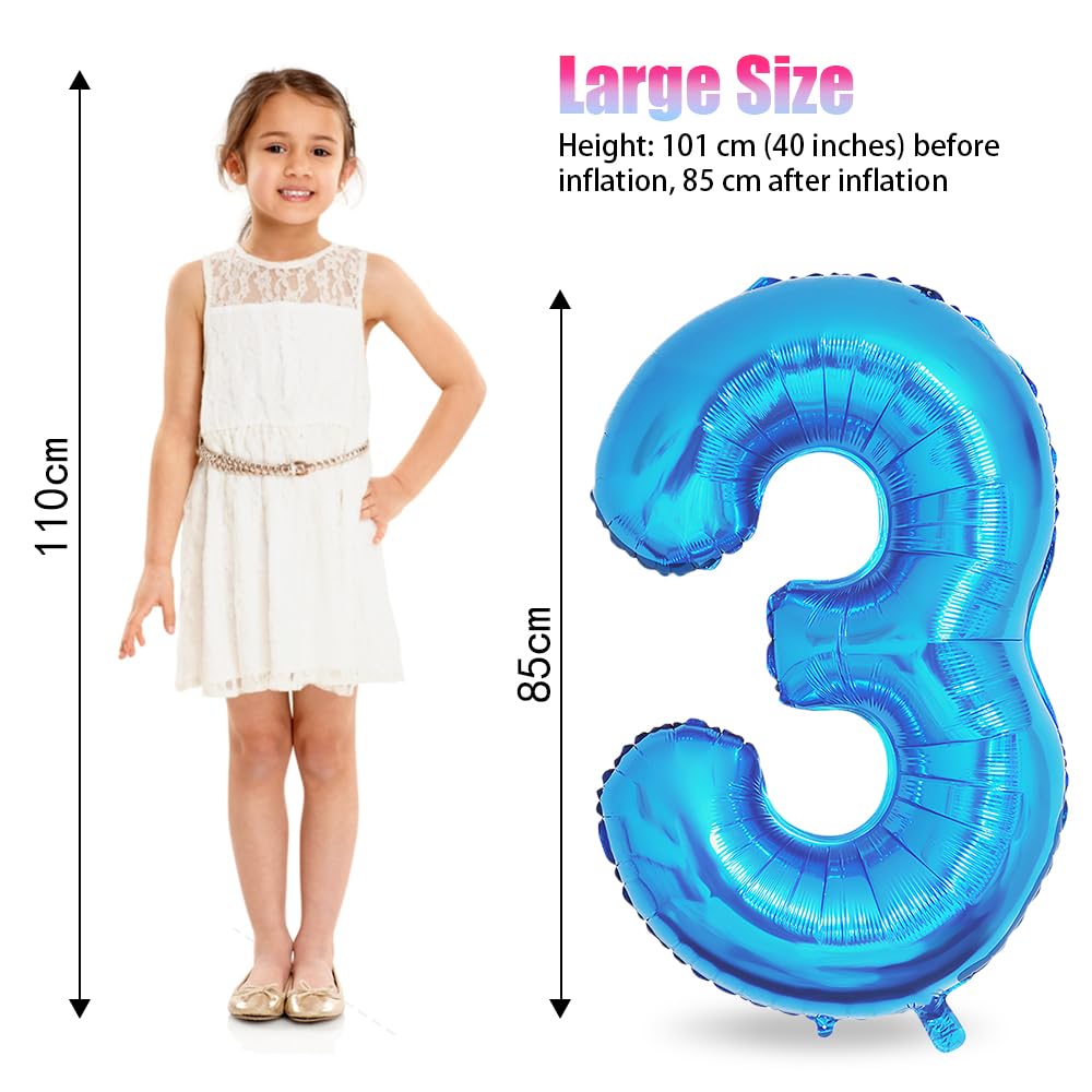 Foil Globo Número 5 Azul 40" (101cm), Inflable Helio o aire, Gigante Numeros 0-9, 10-19, 20-29, 30-100, Grande Globos Decoración para La Boda Aniversario y Cumpleaños Fiestas — view 213