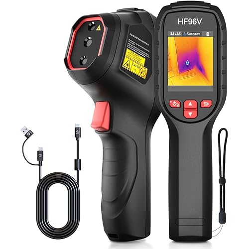 HF96V Thermal Camera with Visual Camera, 240 * 240 Super Resolution, 96 x 96 IR Resolution, Thermal Imaging Camera with Laser Pointer, 25 Hz, 50° FOV, -4°F to 1022°F, IP54 Infrared Camera