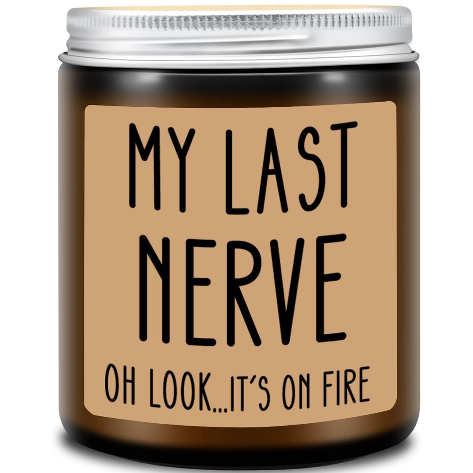 Homsolver Gifts for Women, Funny Friendship Gift for Best Friend - My Last Nerve Lavender Candle - Birthday Christmas Unique White Elephant Stocking Stuffers Gifts for Adults, Women, Her, BFF, Sister