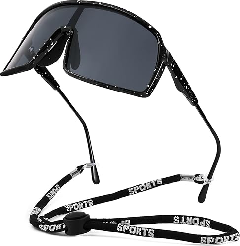 FEISEDY Gafas de sol deportivas de una pieza para hombres y mujeres escudo de gran tamaño para adolescentes visera béisbol ciclismo al aire libre