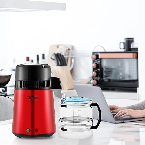 Miniatura 9 de VEVOR Destilador de agua, filtro purificador de agua pura de 4L 1.05 galones para encimera del hogar, máquina de agua destilada de 750 W, destilador