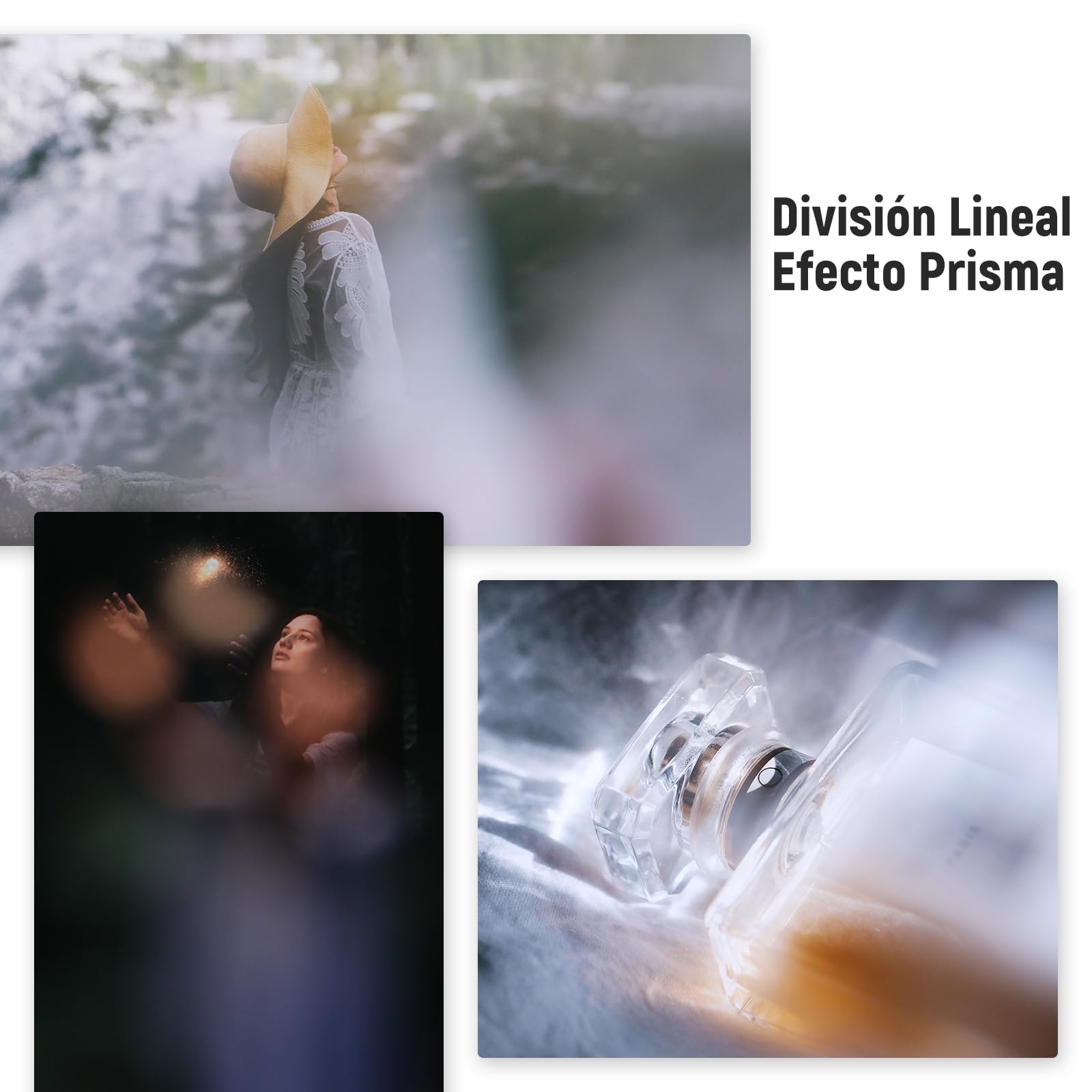NEEWER 79mm Filtro Efecto Dioptrio Dividido Prisma Fotografía de Media Cúpula con Hand Grip, 1/4" Tornillo para Trípode de Brazo Mágico, BK9 Cristal Óptico Semicircular para Desenfoque de Primer Plano