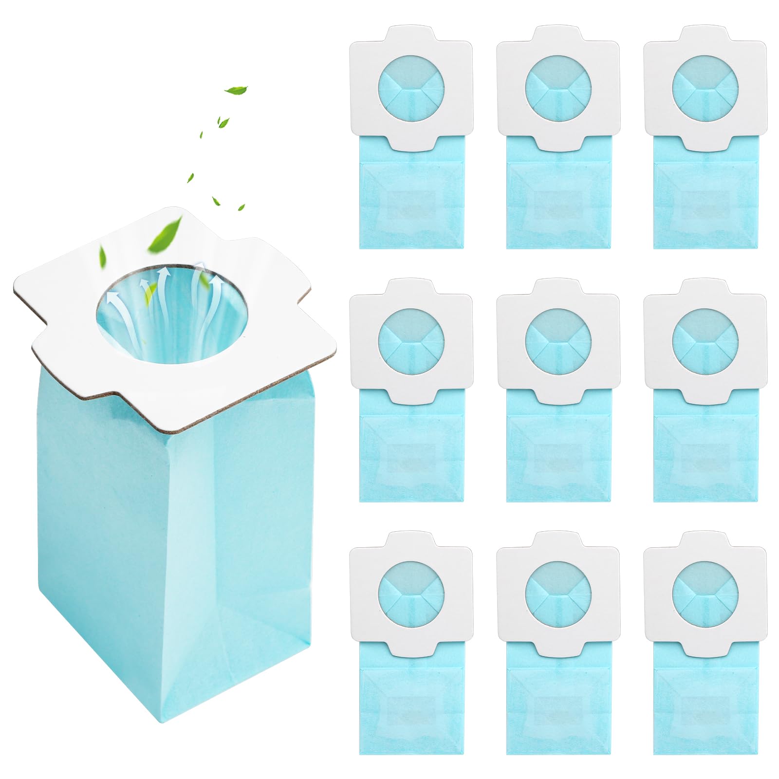 Lot de 10 Sacs D'aspirateur pour Makita Tool Gmbh Filtre en papier Sacs compatible pour Makita CL072D, CL102D, CL105D, CL107D, CL121D, CL142FD, CL182FD, CL184D, CL282FD, 4093D, 4073D, 4072D