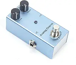 Pedal de efeitos analógico Chorus para guitarra elétrica – tamanho mini, True Bypass, chip BBD, baixo ruído, liga de alumínio durável, alimentação CC de 9 V