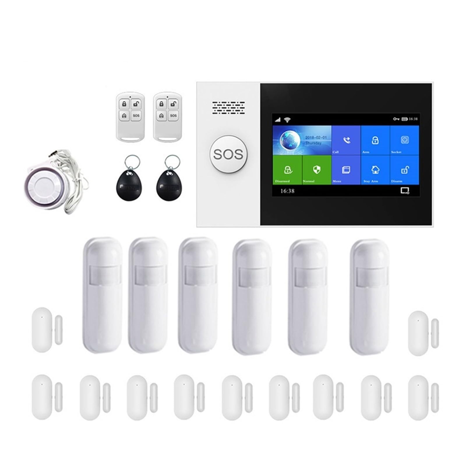 CUDTAPI Smart Alarm 4G GSM Home System Tuya APP Control Security Kit PIR Sensor