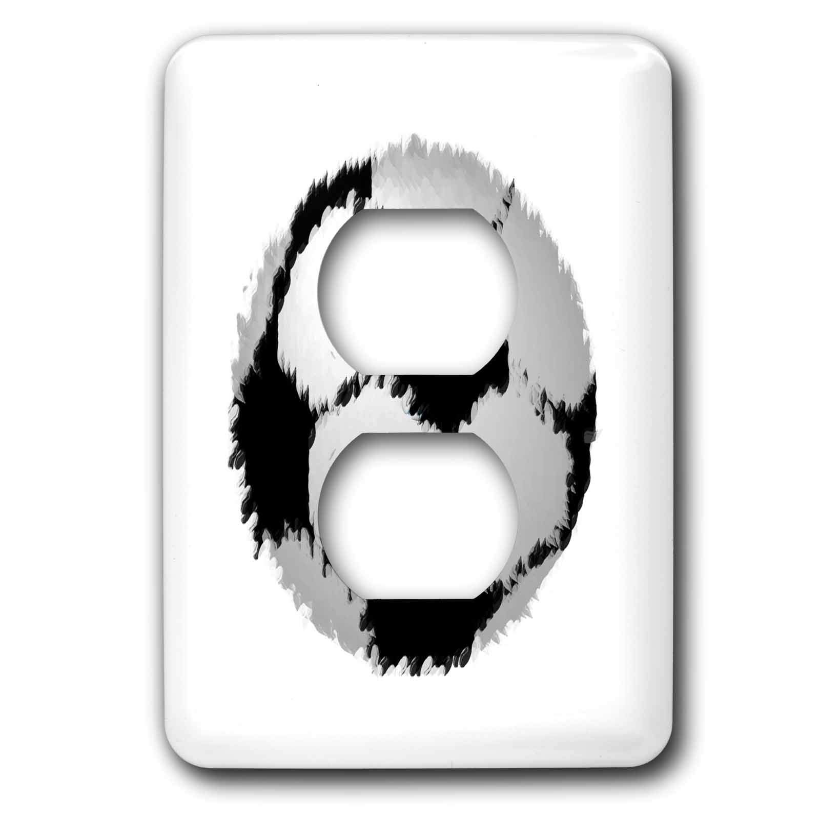 Cache pour ballon de football peint motif artistique plaque double interrupteur