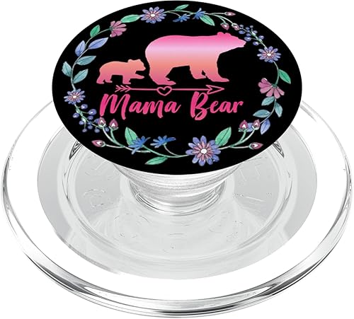 Lindo agarre de teléfono MAMA BEAR para regalo de mamá - Bear Mama Grip PopSockets PopGrip agarre intercambiable para teléfonos y tabletas