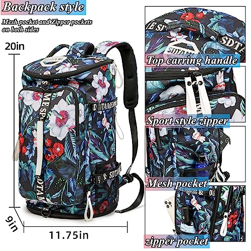 Image of Gym Duffle Bag Backpack,4‑Way Waterproof with Shoe Compartment Travel Hiking Laptop