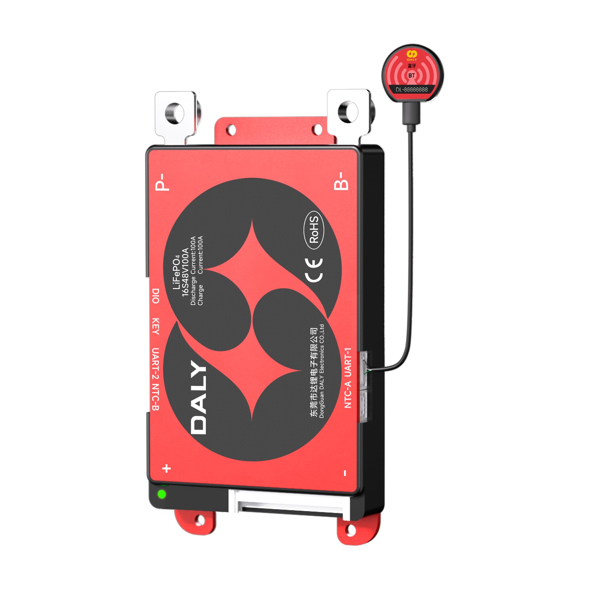 DALY BMS 48V 16S 100A LiFePO4 – Smart Bluetooth Batterieschutzplatine für 48 Volt Lithium Batteriepack Energiespeicherung für Privathaushalte Golfwagen