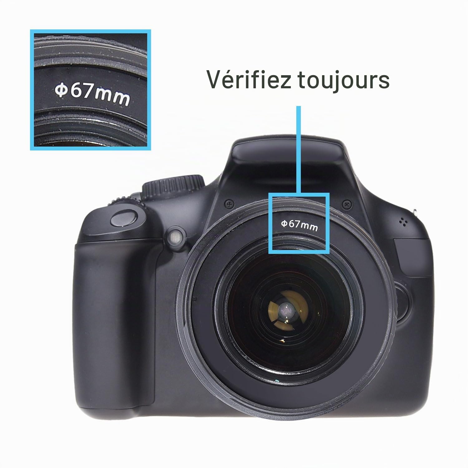 2 Pare-Soleil pour lentilles: Tulipe + Caoutchouc – 1 Bouchon d'objectif – Réduit Les Reflets des lentilles – Protège Contre la lumière de Soleil Excessive pour des Photos et des vidéos améliorées