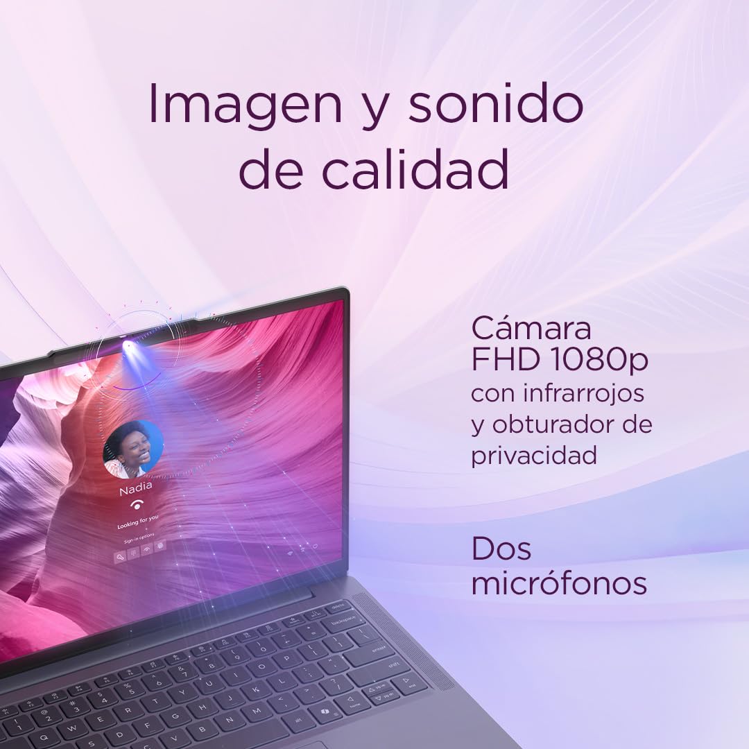 Lenovo IdeaPad Slim 3 Gen 10 – Ordenador Portátil 15.3" WUXGA (AMD Ryzen 7 170, 16 GB RAM, 1 TB SSD, Wi-Fi 6, USB-C, Windows 11 Home) Teclado QWERTY Español - Gris Luna