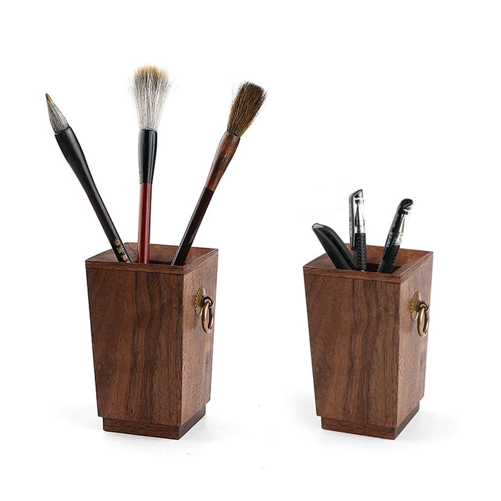 Portapenne Multifunzionale in Legno retrò Grande Inserimento Penna Ufficio Forniture di cancelleria semplici Secchio portaoggetti da Tavolo