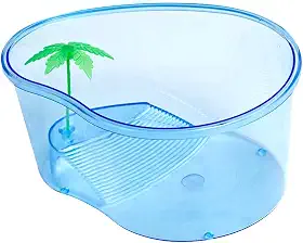 Aquaterrário Para Tartaruga Ilha com Coqueiro e Rampa - Tamanho P - M - G - XG - Cód.IlhaPV1 (Pequeno)