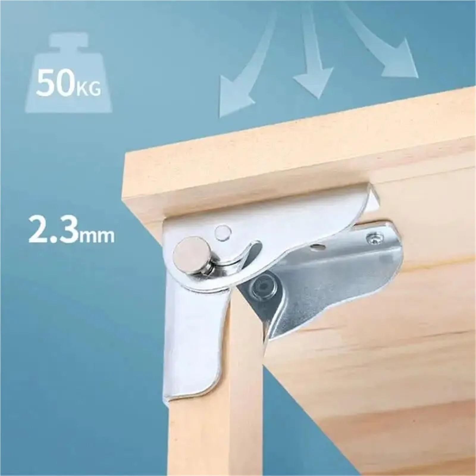 Bisagra de bloqueo plegable, 10 unidades, patas de mesa autoblocantes de 90 grados, extensión de silla, Multicolor(Gold Left)