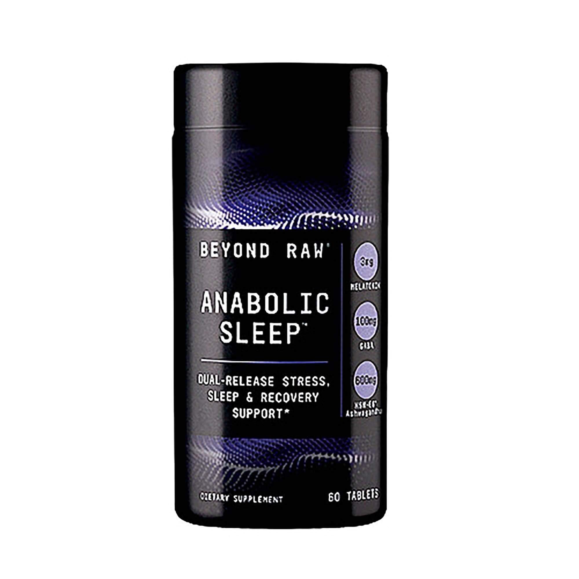 BEYOND RAW Anabolic Sleep, Duel-Release Stress, Sleep, & Recovery Support, 60 Count