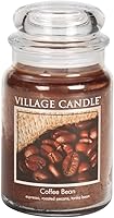 Village Candle Coffee Bean Scented Jar Candle, Large 21.25 oz - Espresso, Roasted Pecans & Tonka Beans, Dual Wick, 170-Hour Burn
