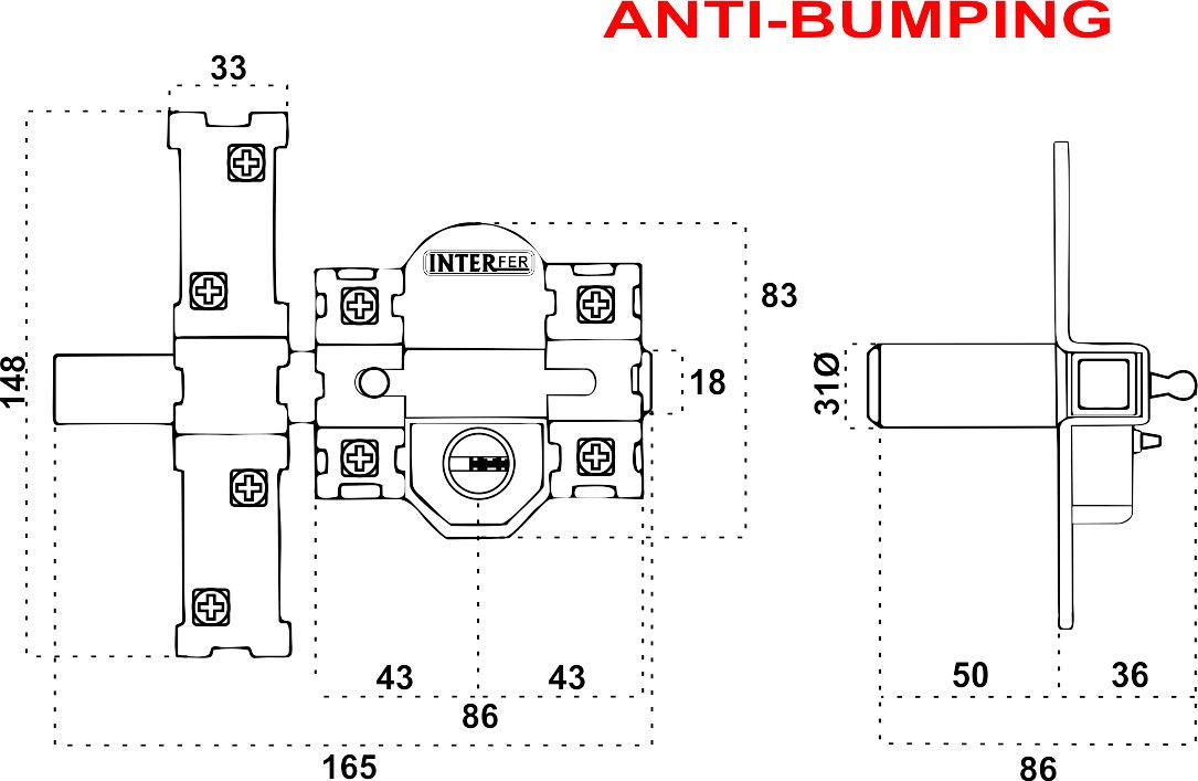 36178 Cerrojo anti-bumping, Dorado