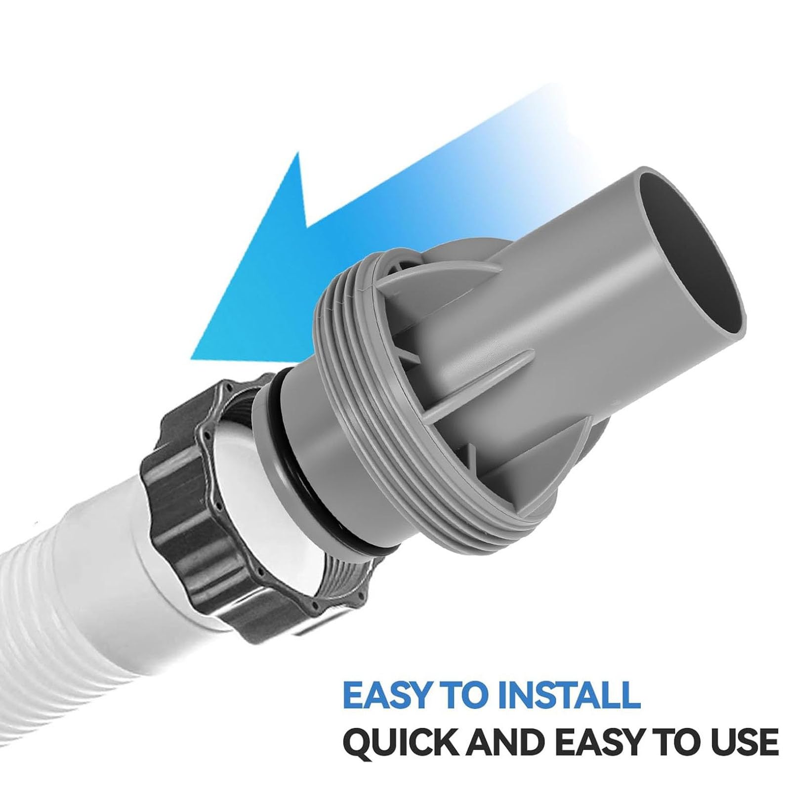Diyeeni Adapter Węża Basenowego 1,5 Cala, Pasujący do P6916, 2 Sztuki Szczelnego Plastikowego Filtra Basenowego Adapter Węża Pompy z uszczelką, Zwiększony Przepływ dla Małych i Dużych Węży, łatwa
