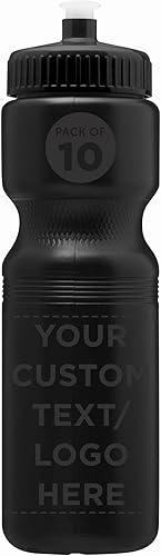 Miniatura 1 de DISCOUNT PROMOS Juego de 10 botellas de agua de plástico personalizadas de 28 onzas, paquete a granel personalizado, perfectas para gimnasio,