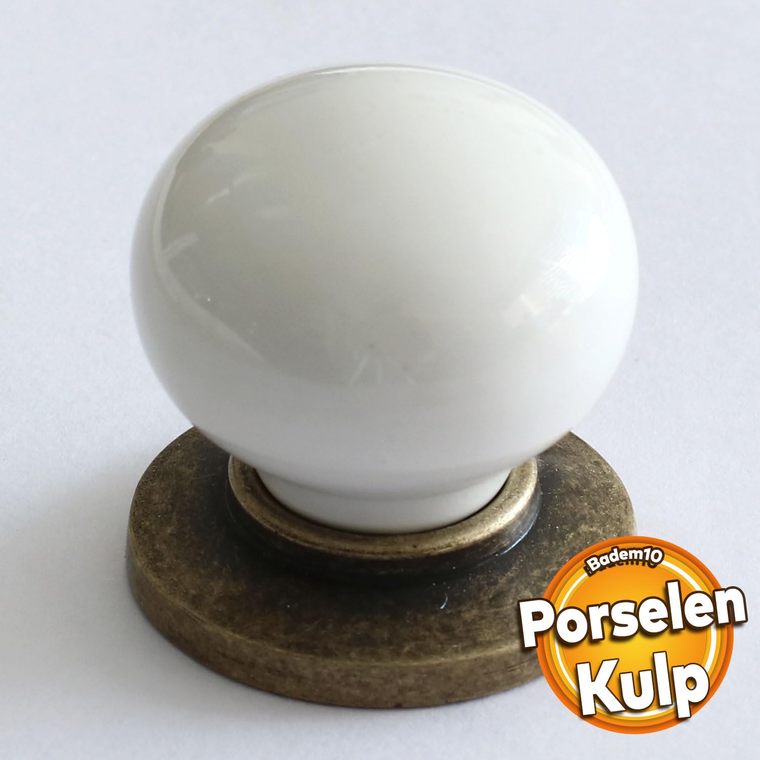 Badem10 Gerçek Porselen Kulp Antik Sarı Düğme Mobilya Mutfak Dolabı Çekmece Dolap Kulpları Kapak Kulpu Kulbu