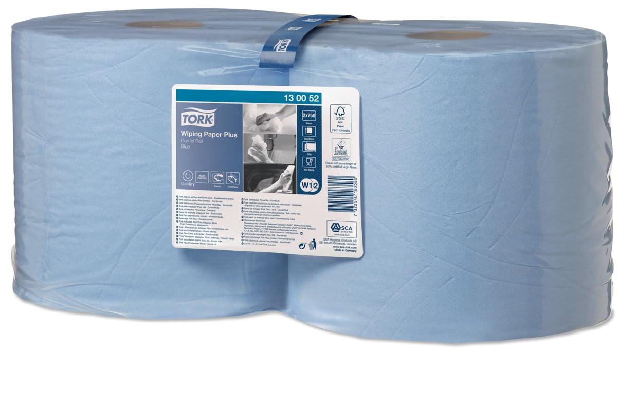 TORK 28452 Papel De Secado Extra Blue W1/2 for Adults, Ideal for Everyday use, Blue
