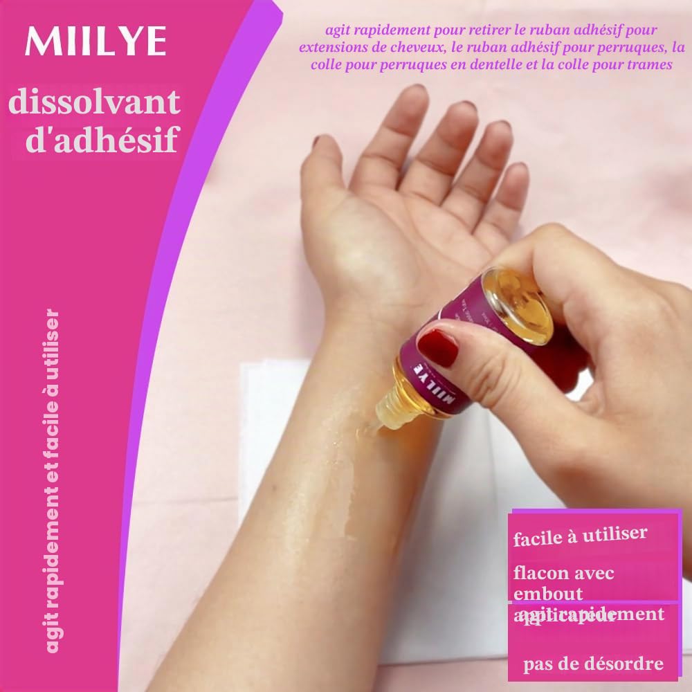 MIILYE Kit d'installation de perruque, 120 ml, spray adhésif pour perruques frontales, colle blanche, tenue forte sans couture, invisible
