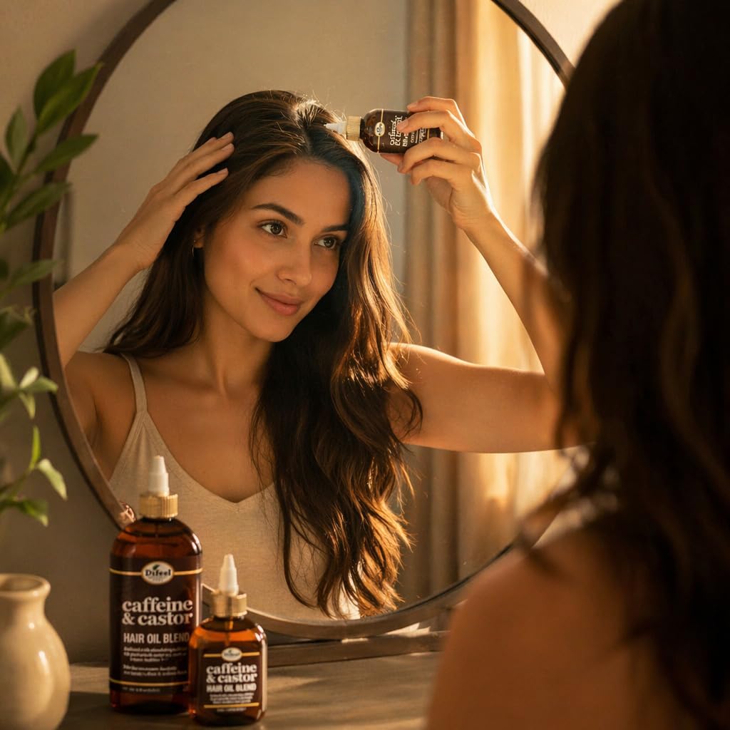 Difeel 99% natürliches Premium-Haaröl – Koffein & Rizinus; schnellstes Haarwachstum; Haaröl 227 ml