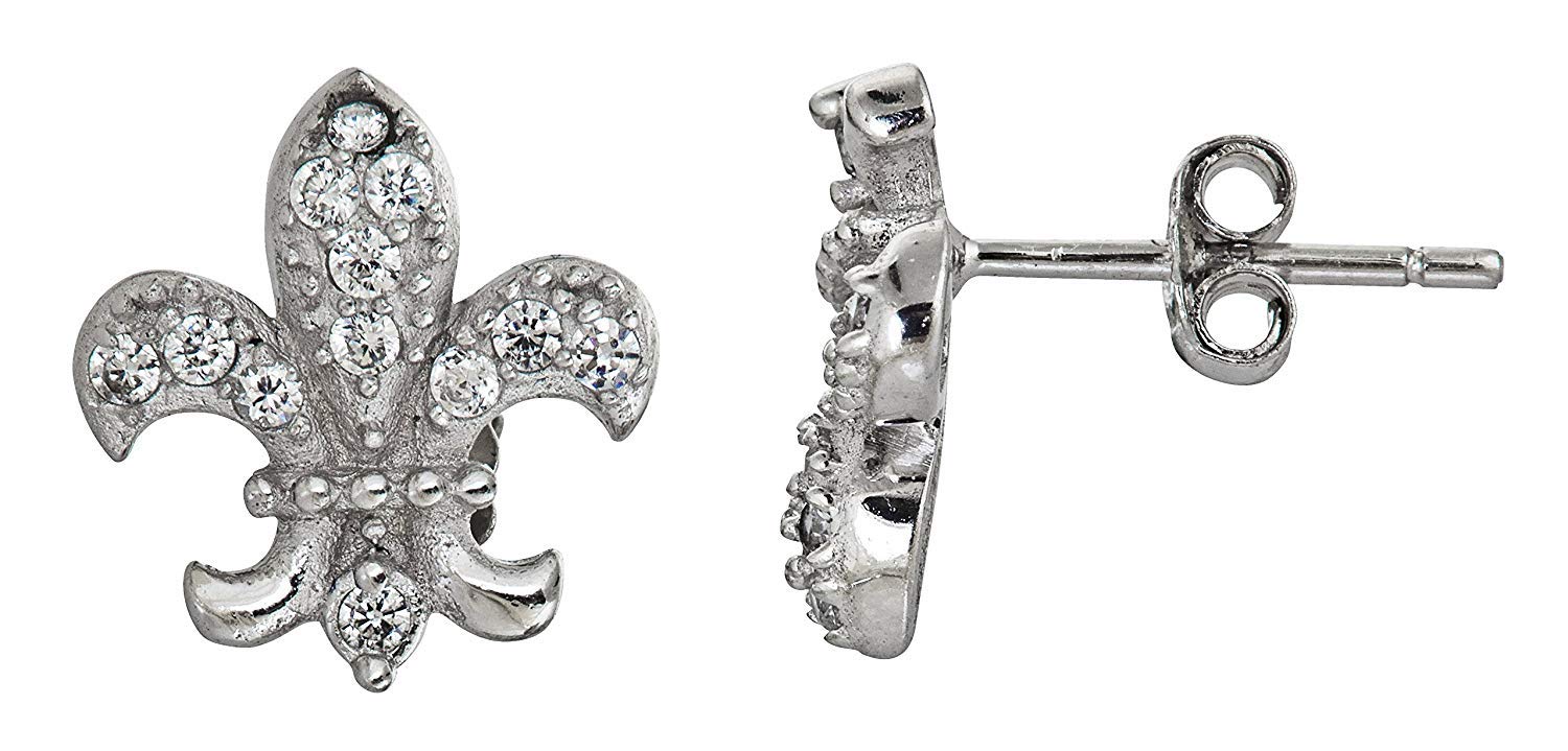 DECADENCESterling Silver Fleur De Lis Stud