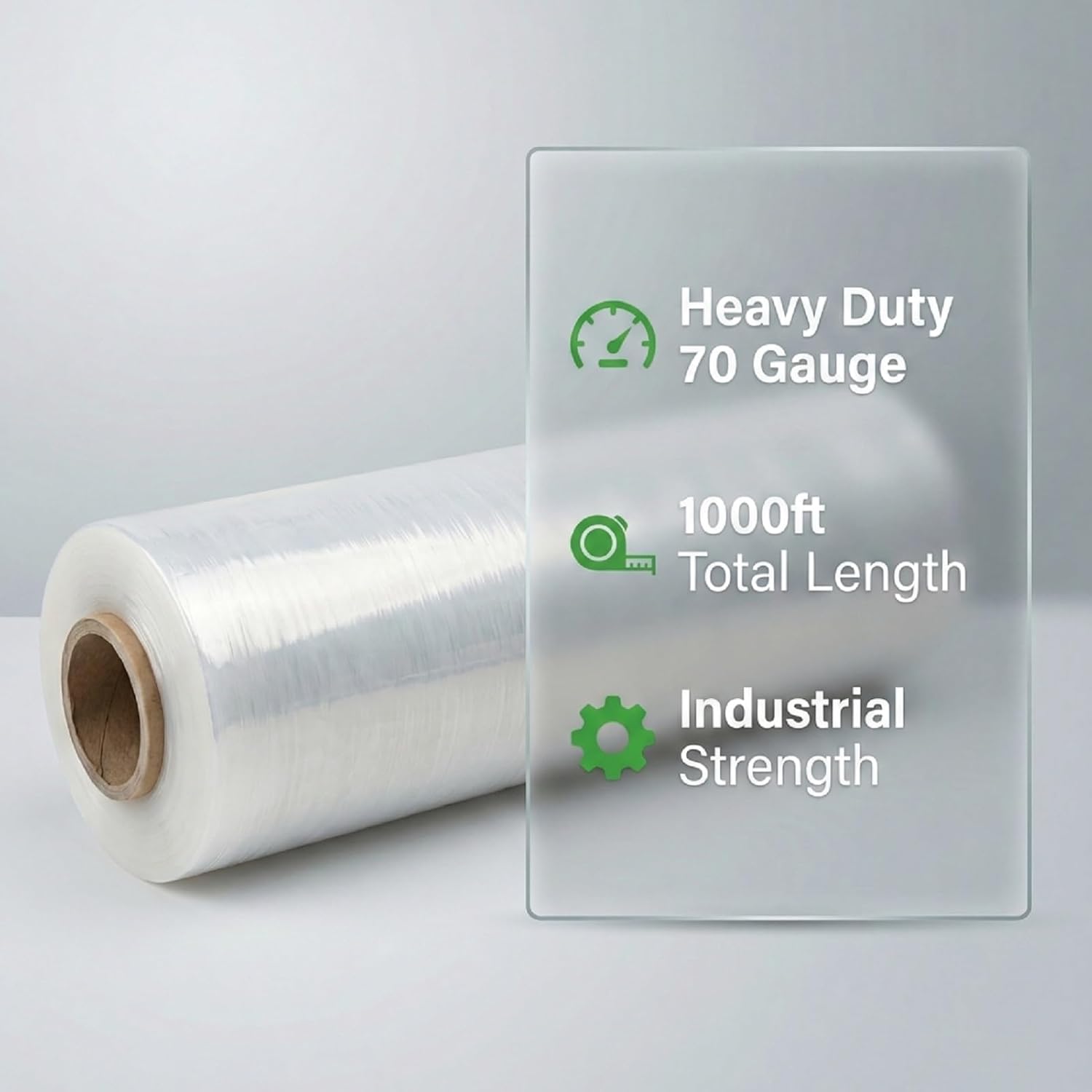 Stretch Film Wrap for Moving, 3 Pack 15 Inch x 1000ft 70 Gauge, Plastic Wrap for Moving with Handle, Packing, Shipping, Pallet & Furniture Protection