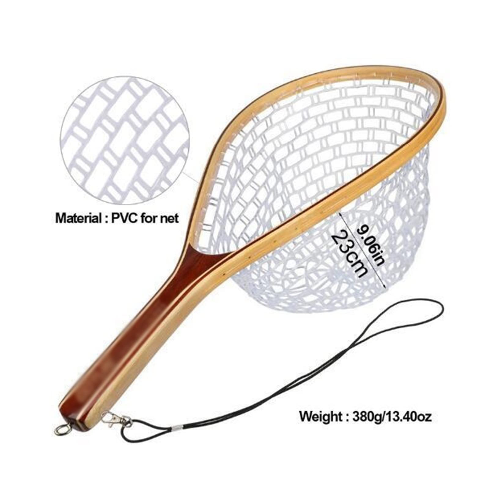 Podbierak wędkarski Fly Fishing Net Drewniana rączka Przenośna sieć odlewnicza Podbierak Obsada sieciowa do pstrąga Bass Narzędzia połowowe na szczupaka Składana pułapka wędkarska
