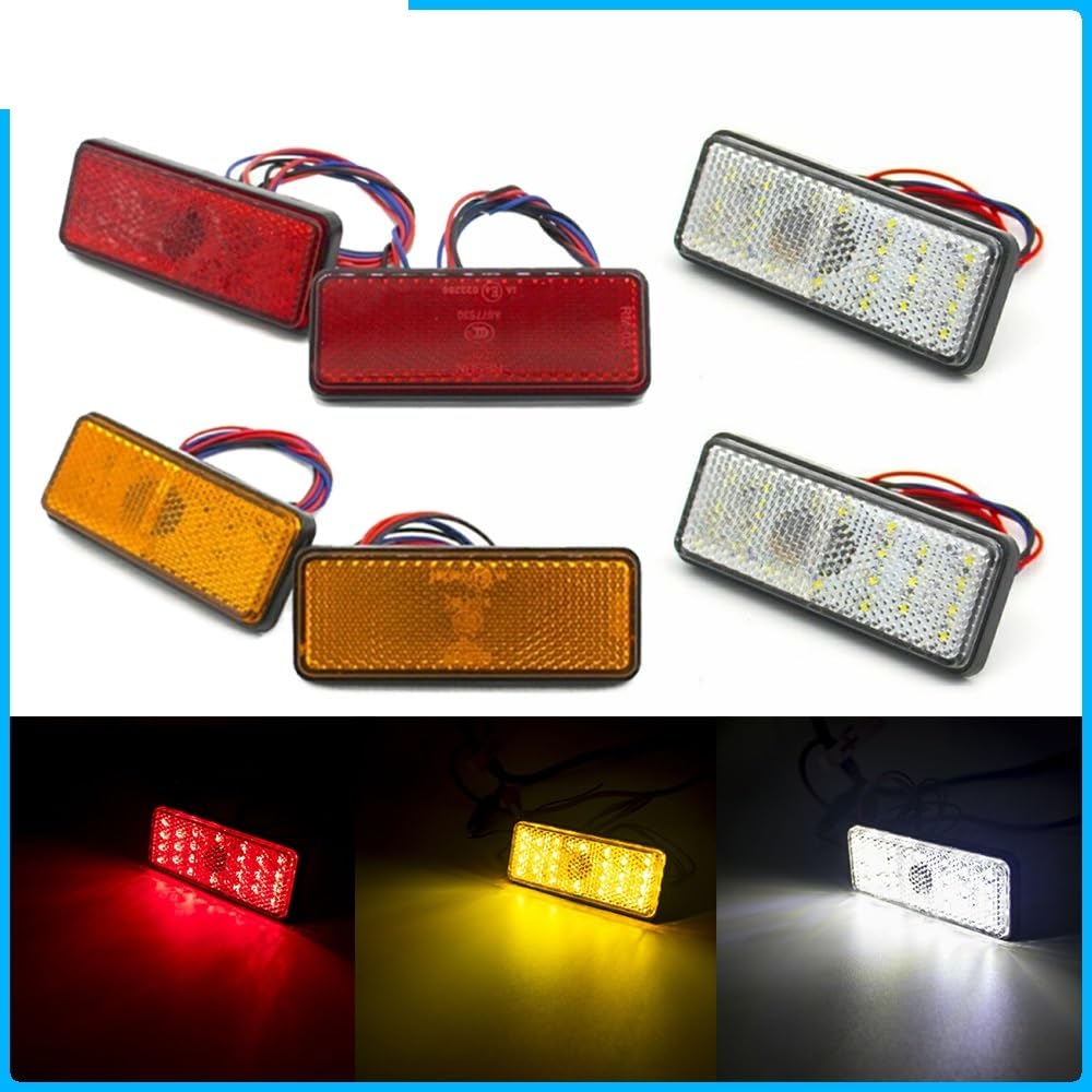 4x/6x/8x12V światła obrysowe wskaźniki lampa świetlna tylne światło boczne dla samochodu ciężarowego przyczepa RV Camper motocykl łódź(8pcs red)