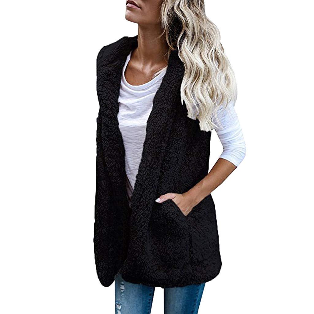 Chaleco de invierno para mujer sudadera con capucha abrigo negro M casual 7