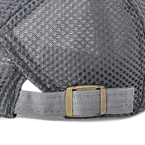 Image of VOBOOM Men Breathable Mesh Summer Hat Adjustable Newsboy Beret Ivy Cabbie Flat Cap